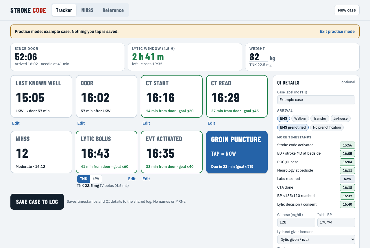 Tracker with an example case: big timestamp buttons, door clock, lytic window and the QI panel
